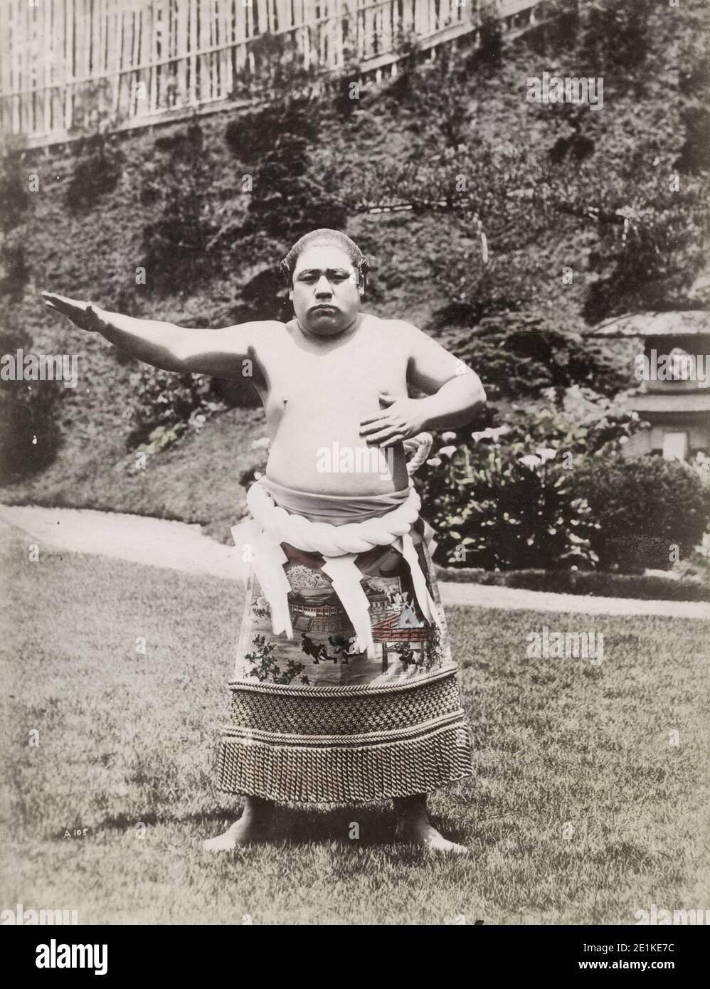 Vintage-Foto des 19. Jahrhunderts: Japanischer Sumo-Wrestler. Stockfoto