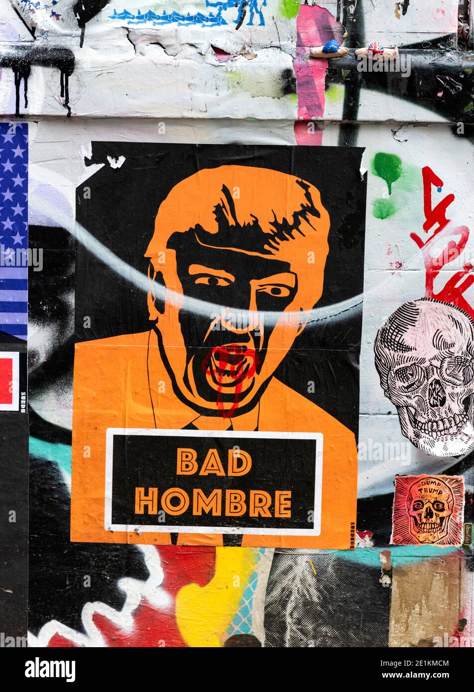 London, England: 24. Mai 2017. Street Art von Künstler SubDude - Bad Hombre, veröffentlicht in Februar 2017 Alamy Stock Image/Jayne Russell Stockfoto