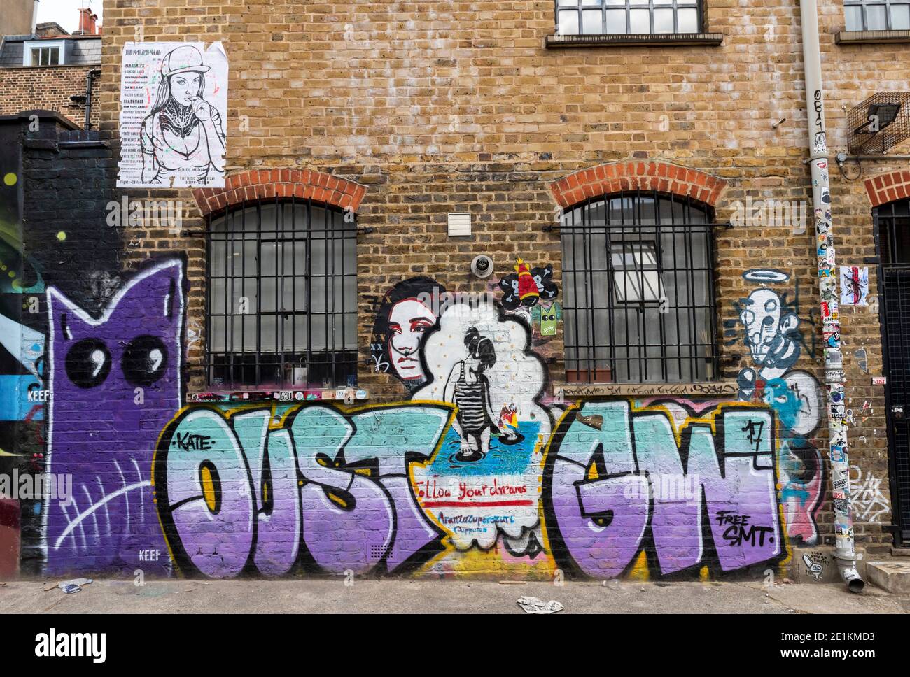 London, England: 24. Mai 2017. Street Art auf den Straßen von Brick Lane Shoreditch, London, Großbritannien. Alamy Stock Image/Jayne Russell Stockfoto