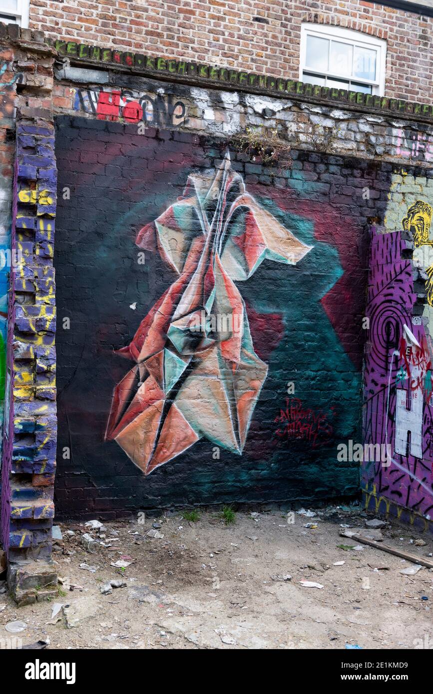 London, England: 24. Mai 2017. Street Art von Airborne Mark on Star Yard Shoreditch, London, Großbritannien. Alamy Stock Image/Jayne Russell Stockfoto
