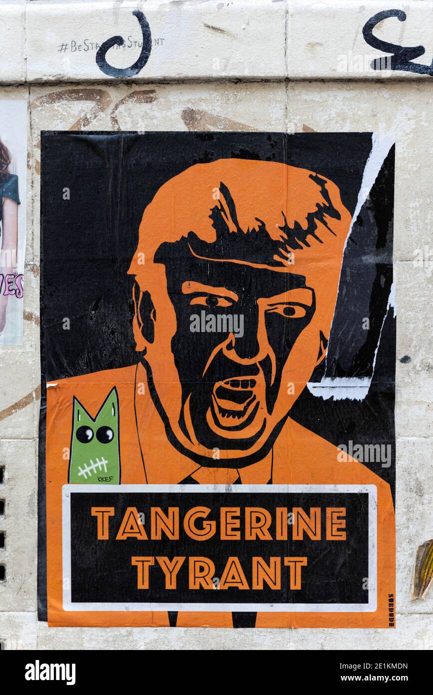 London, England: 24. Mai 2017. Street Art by artist SubDude - Tangerine Tyrant, posted in February 2017 Alamy Stock Image/Jayne Russell Stockfoto
