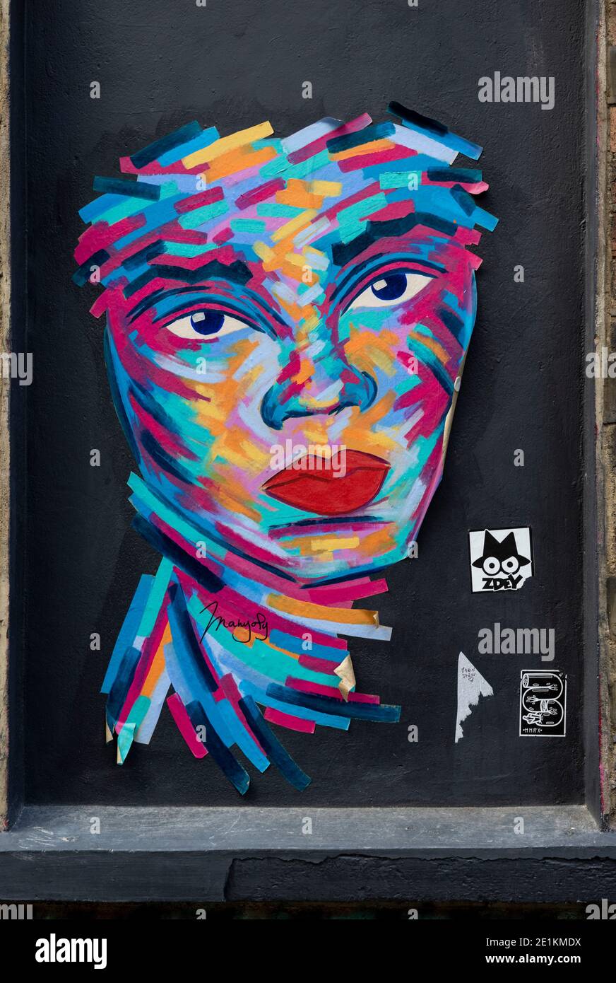 London, England: 24. Mai 2017. Arbeit von French Street Artist Manyoly nahe Brick Lane, Shoreditch, London, UK. Alamy Stock Image/Jayne Russell Stockfoto