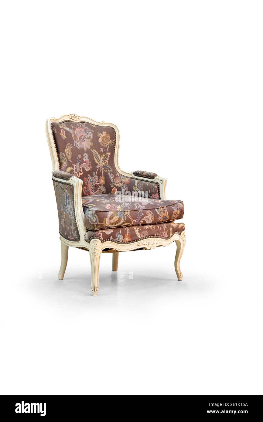 Vintage Sessel auf dem weißen Hintergrund Stockfoto