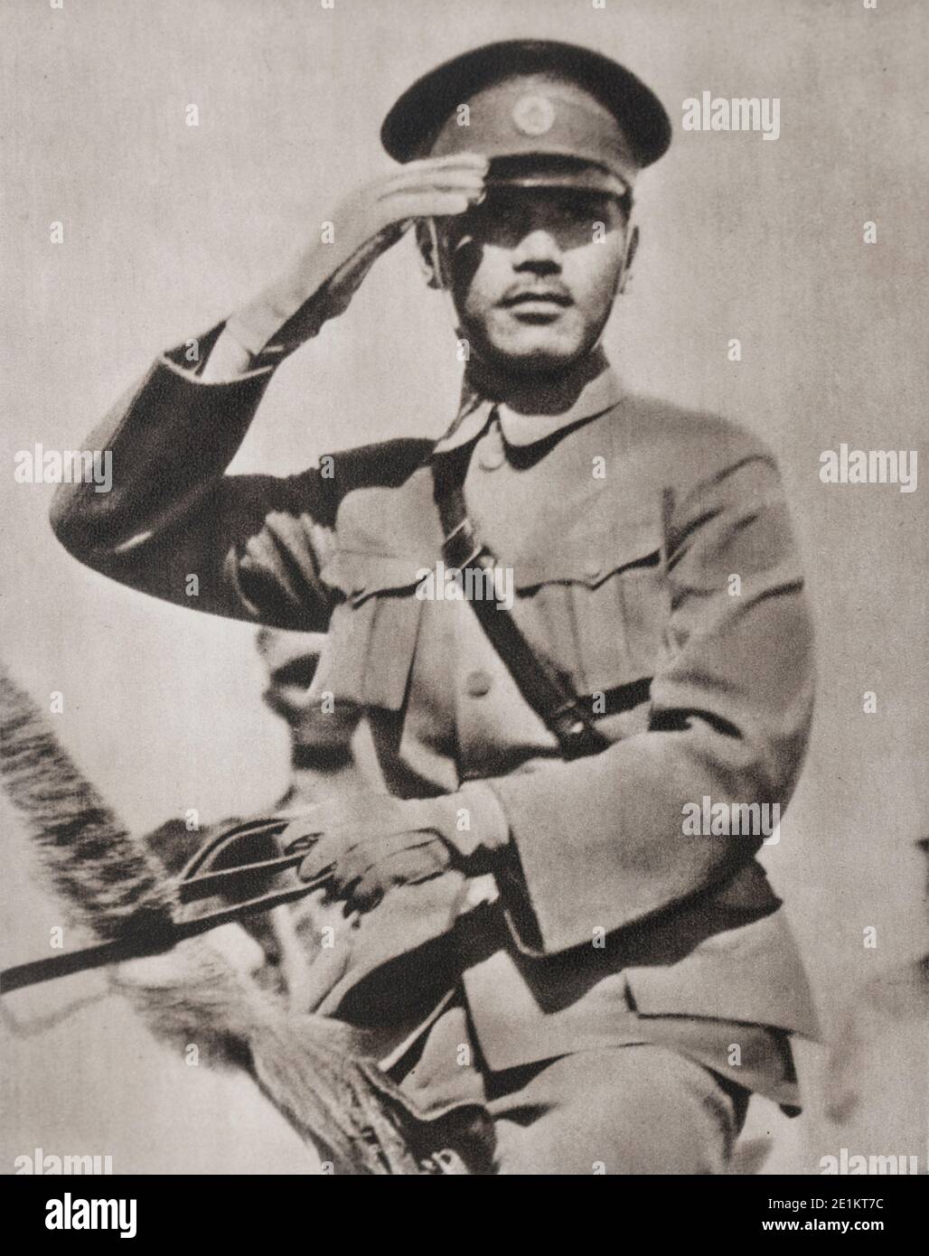 Portrait von Marschall Tchang Kai Shek Chiang Kai-shek (1887-1975) war ein chinesischer Politiker und militärische Führer, der als Führer der Republik serviert. Stockfoto