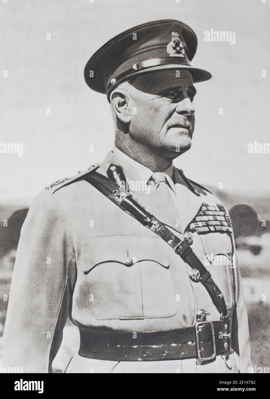 Allgemeine (später Feldmarschall) Archibald Percival Wavell, 1. Earl Wavell Wavelll (1883-24, 1950), der Sieger des ersten Libyens Kampagne. Zurück drücken Stockfoto