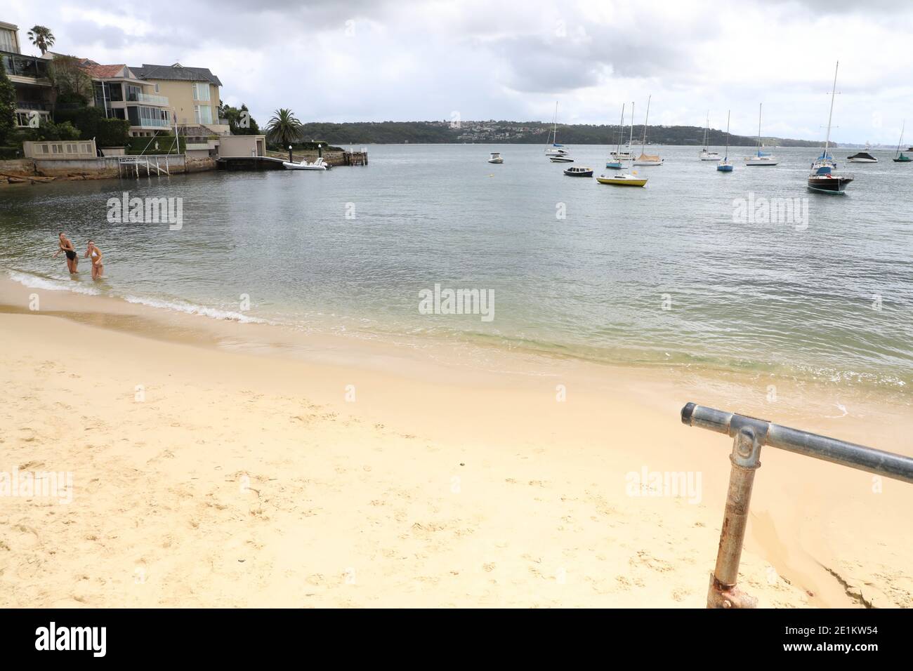 Lady Martins Beach (früher bekannt als Woollahra Beach und Milky Beach) in Felix Bay, Point Piper, Sydney, NSW, Australien Stockfoto