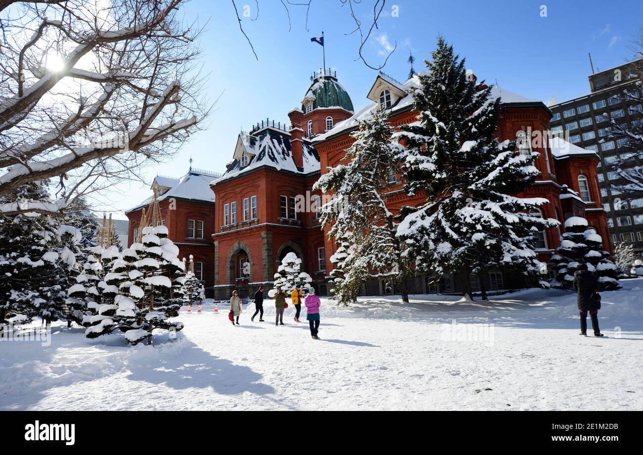 Das alte Hokkaido-Regierungsgebäude in Sapporo, Japan. Stockfoto