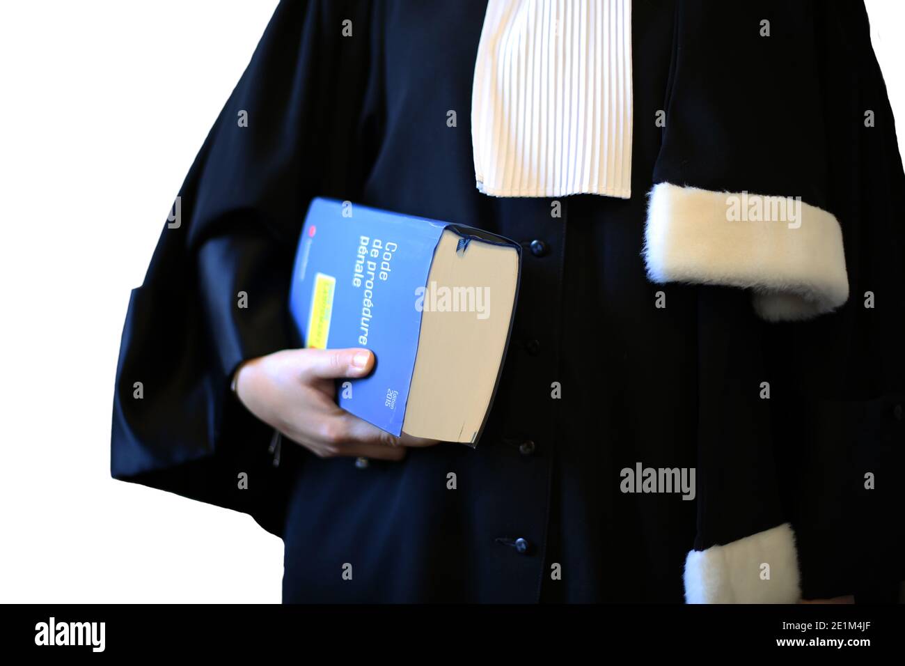 Französisch Frau Anwalt Nahaufnahme - Rechtskonzept Stockfoto