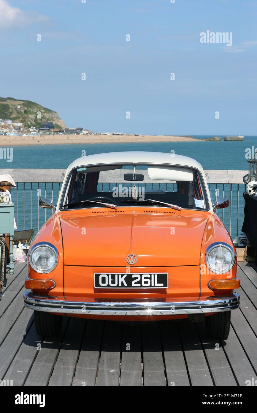 vw karmann ghia zum Verkauf bei Classic Car Boot Verkauf hastings, sussex, uk Stockfoto
