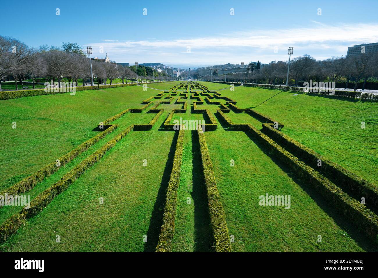 Eduardo VII Park an einem sonnigen Sommertag, Lissabon, Portugal Stockfoto