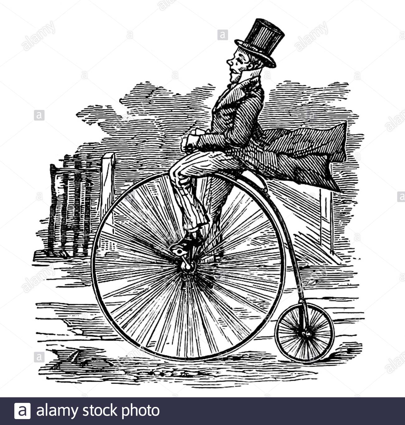 Penny Farthing, Vintage Illustration von 1880 Stockfoto