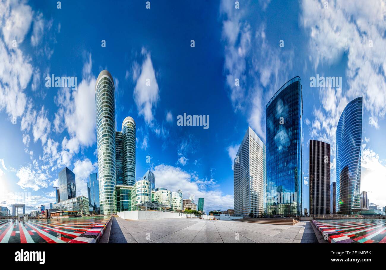 360 Panoramablick auf La Défense, Paris Stockfoto