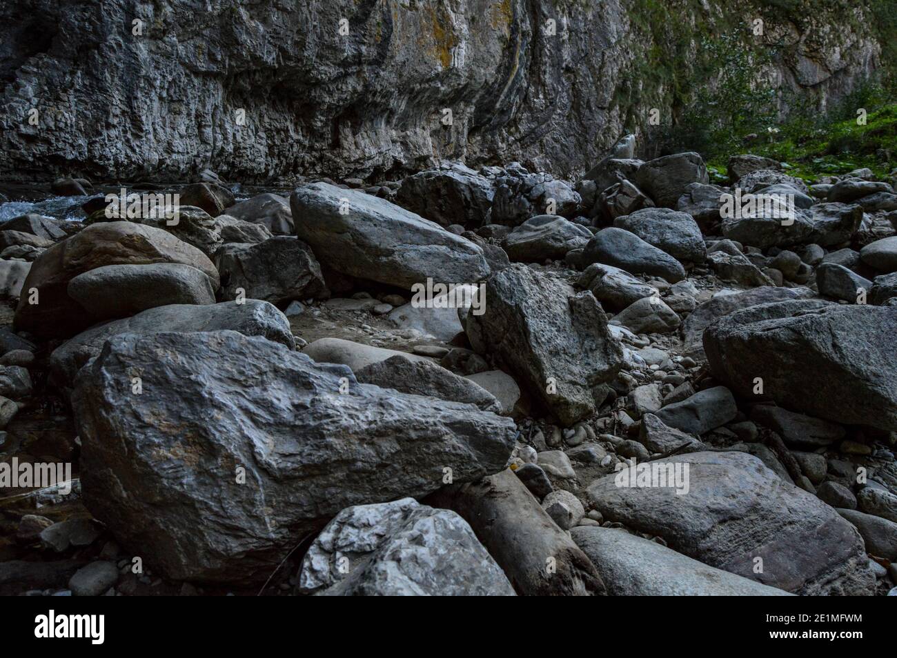 Erodierte Felsbefestungen, Steinstrukturen, die den Test der Zeit in Sohodol Gorges (Cheile Sohodolului), Gorj County, Rumänien Stockfoto