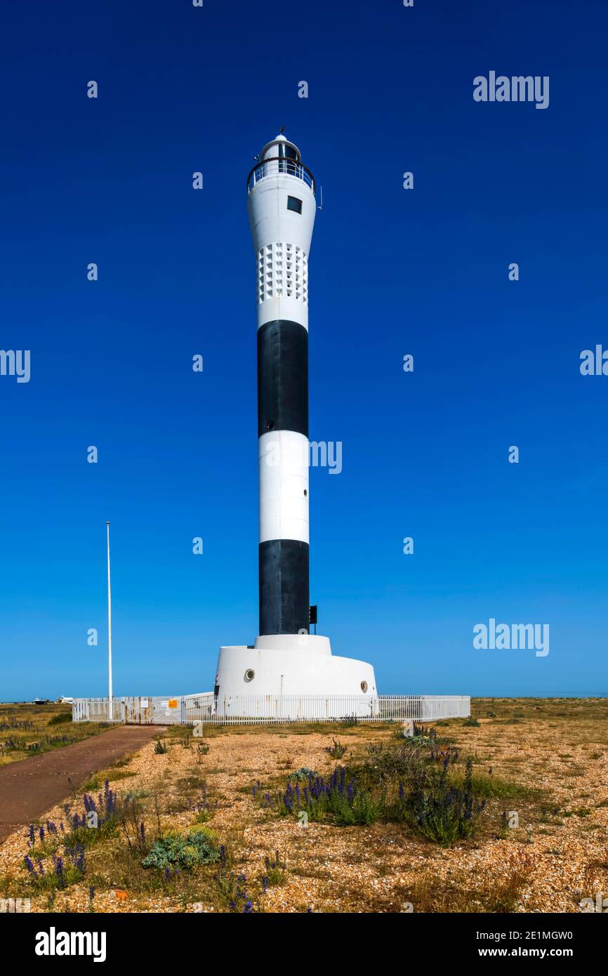 Der neue Leuchtturm, Dungeness, Kent, England Stockfoto