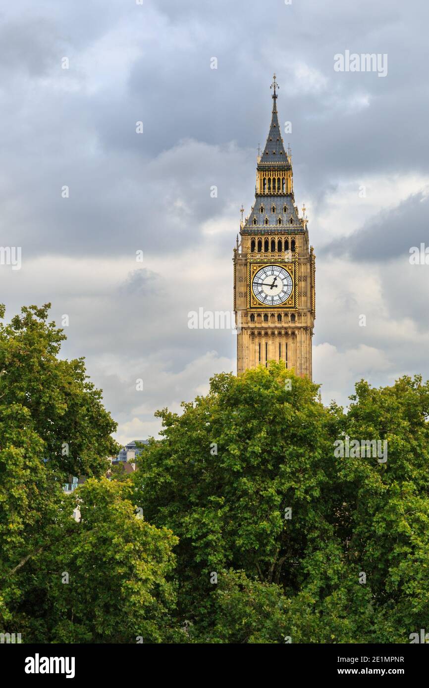Big Ben, der Elizabeth Tower of the Houses of Parliament in Westminster, London, Großbritannien Stockfoto