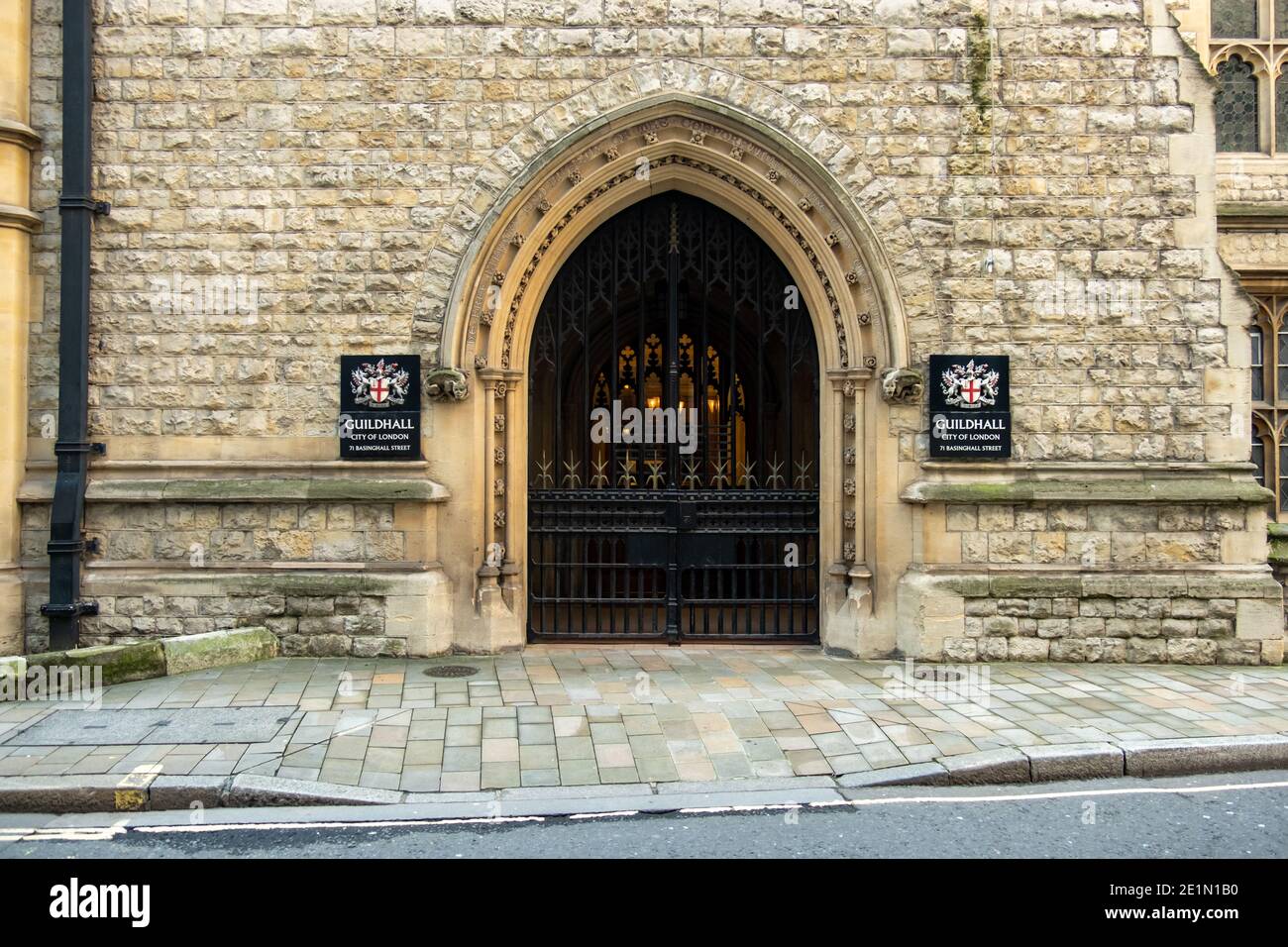 London- Guildhall, ein Gemeindegebäude im Moorgate-Viertel der City of London Stockfoto