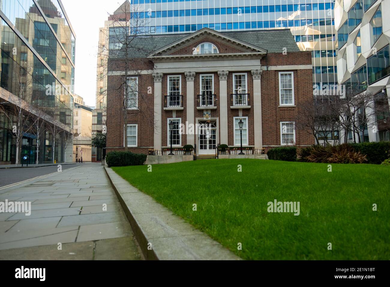 London - das Gebäude der Girdlers' Company, eine Lackfirma an der Basinghall Avenue in der City of London Stockfoto