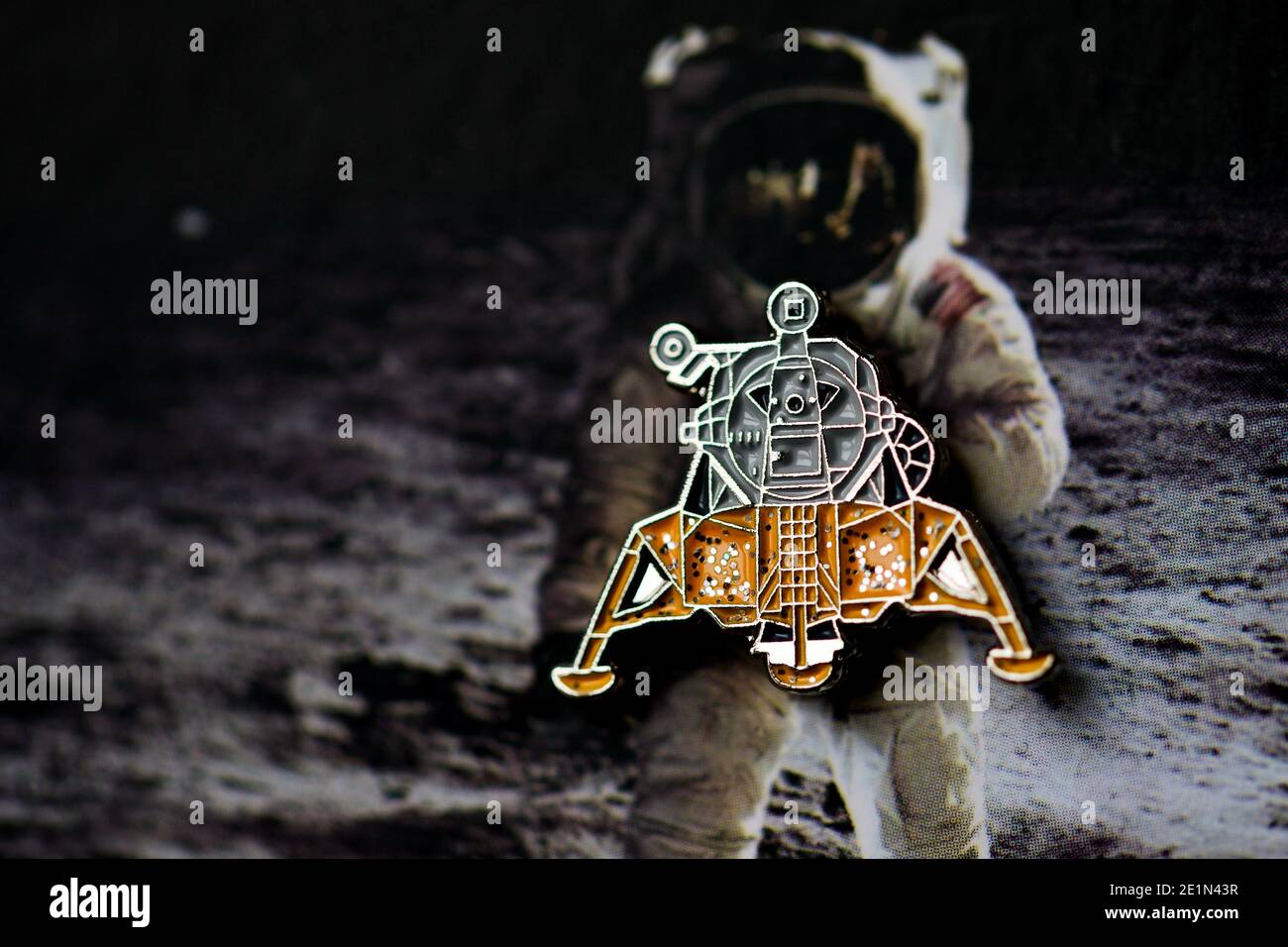 NASA Mond Landing Pin Abzeichen Stockfoto