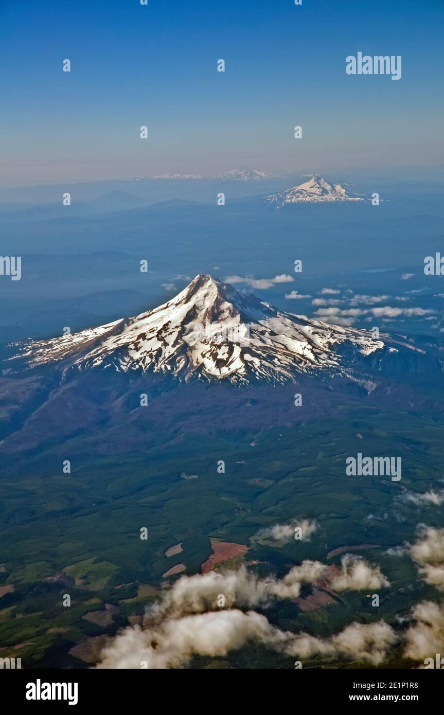 Mount Hood, Oregon, Luftaufnahme Stockfoto