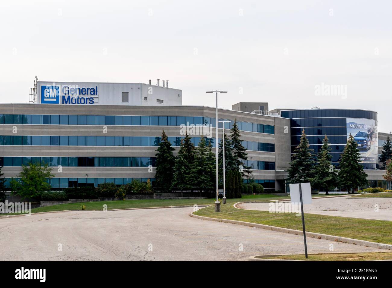 Oshawa, Ontario, Kanada - 26. September 2020: Hauptsitz des Unternehmens General Motors of Canada in Oshawa, Ontario, Kanada Stockfoto