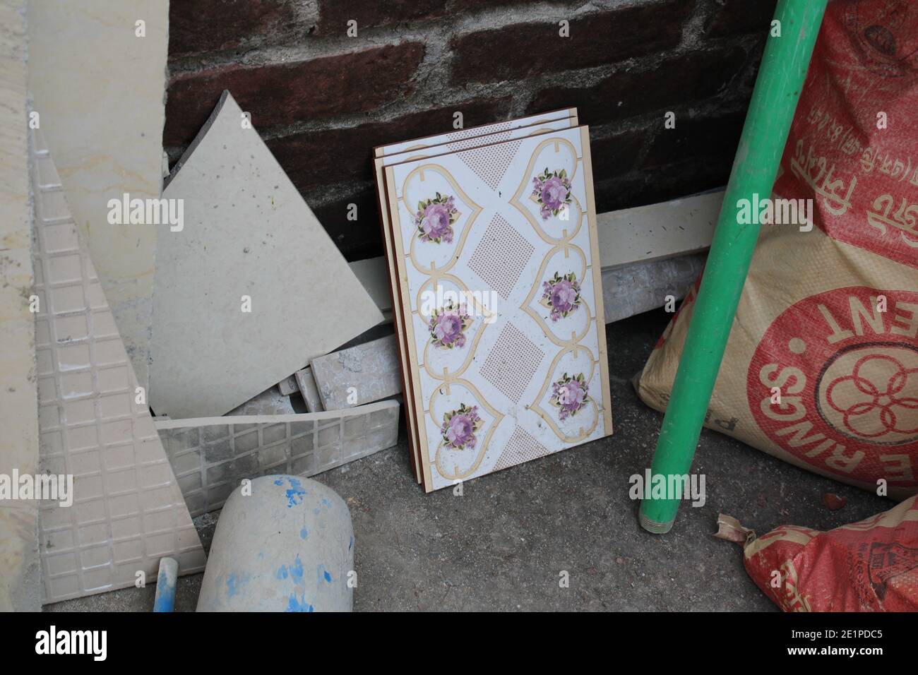 Foto-Aufnahme von Haus verzierten Fliesen in Dhaka, Bangladesch. Stockfoto