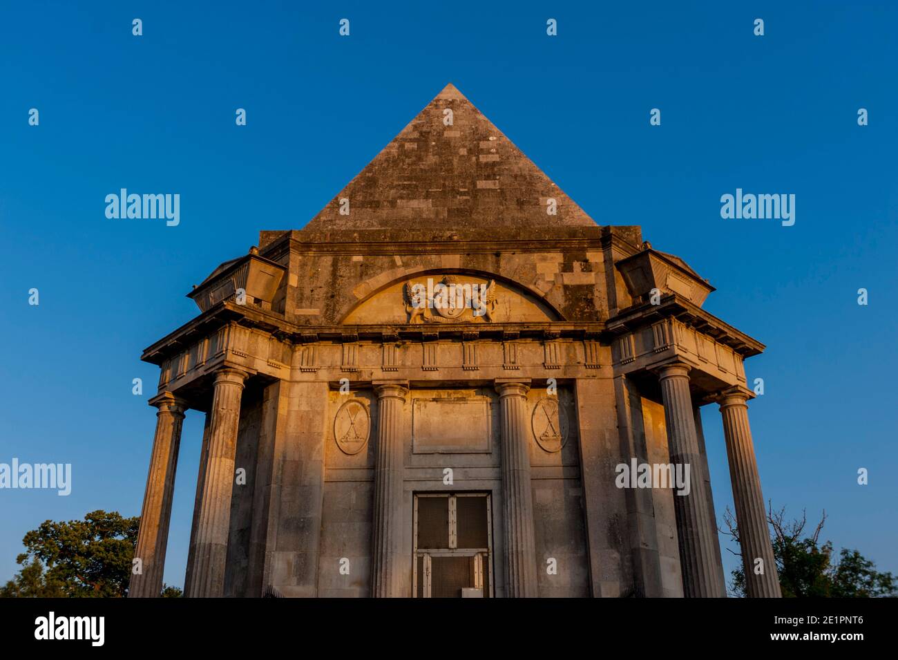 Darnley Mausoleum, Cobham Kent, bei Sonnenuntergang Stockfoto