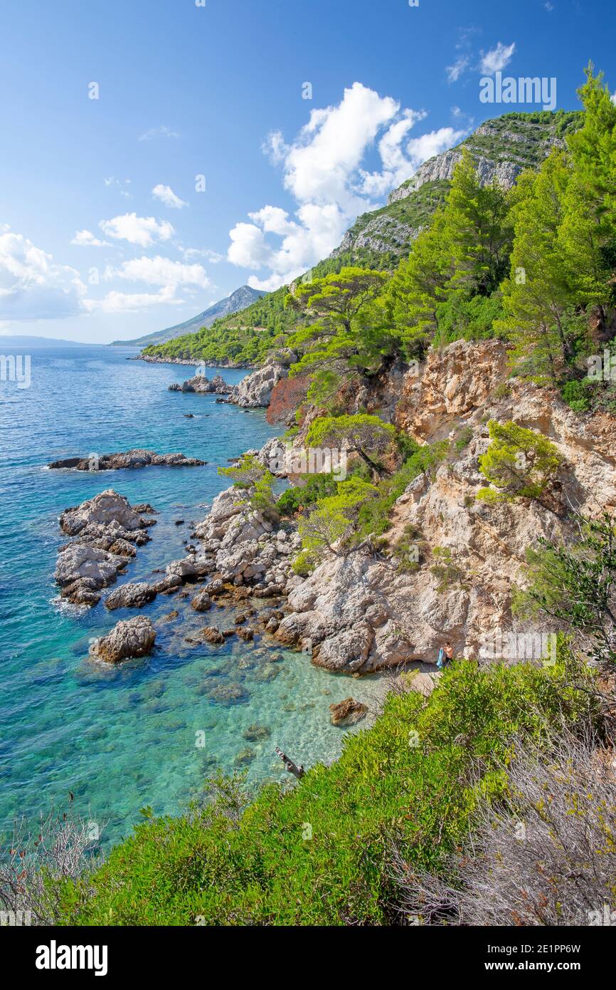 Kroatien - Die Küste der Halbinsel Peliesac in der Nähe von Zuliana Dorf Stockfoto