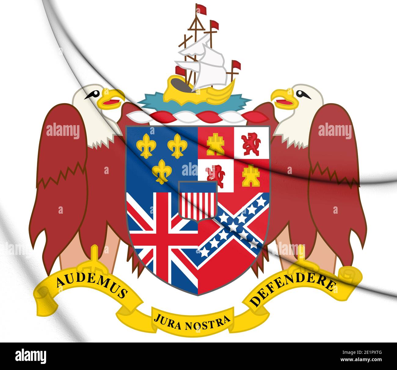 3D-Alabama Zustand Wappen, USA. 3D-Darstellung. Stockfoto