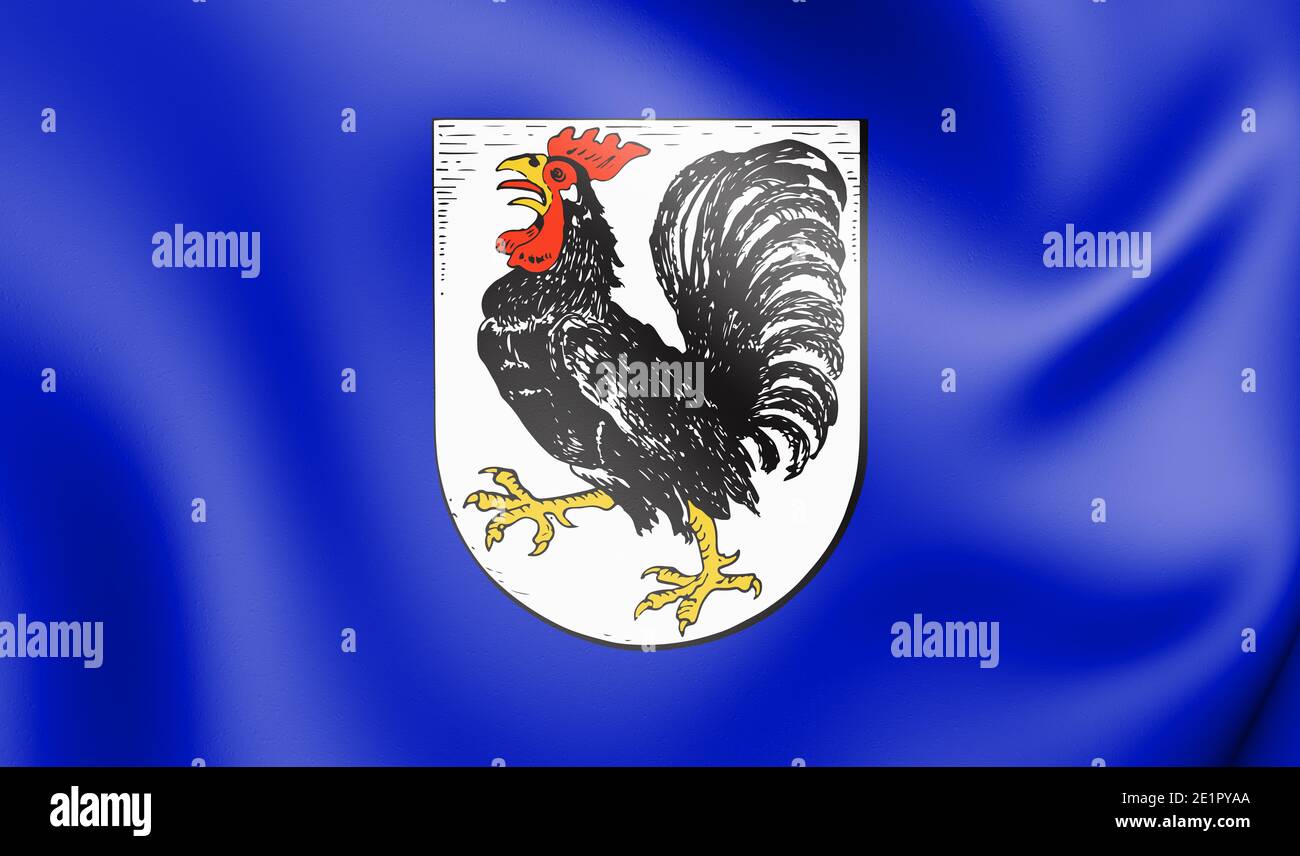 3D-Flagge von Seelze (Niedersachsen), Deutschland. 3D-Illustration. Stockfoto