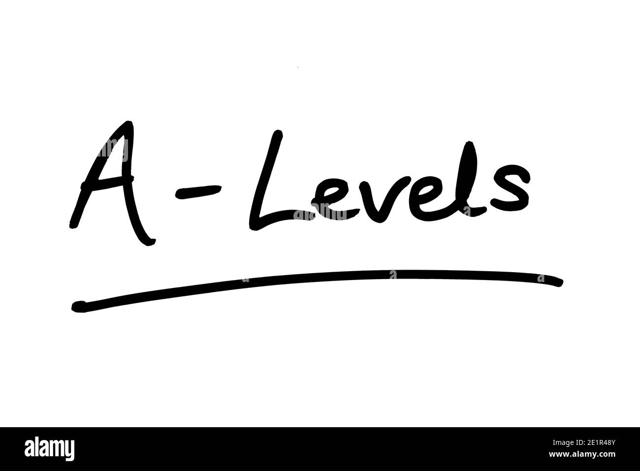 A-Ebenen handschriftlich auf weißem Hintergrund. Stockfoto