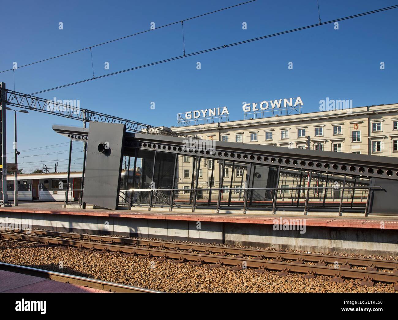 Bahnhof Gdynia Glowna - Hauptbahnhof in Gdynia. Polen Stockfoto