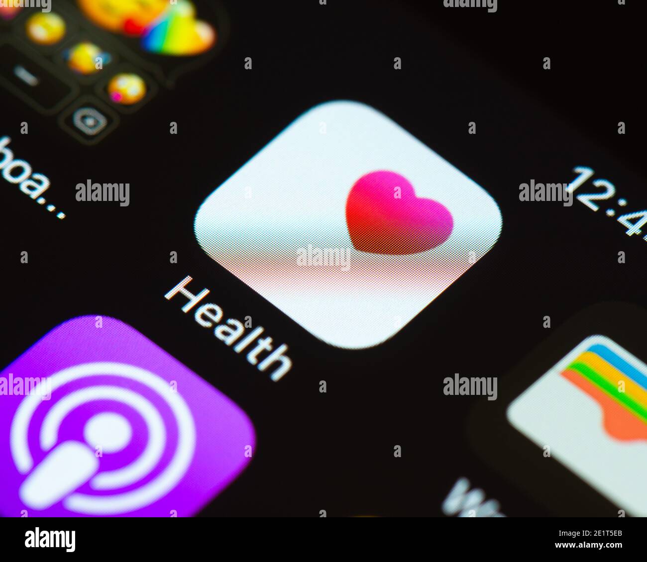 Health App-Symbol auf dem Apple iPhone-Bildschirm. Health ist eine proprietäre App, die von Apple entwickelt wurde. Stockfoto