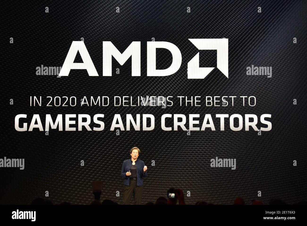 Dr. Lisa Su, CEO von AMD, spricht auf der CES, Consumer Electronics Show, der weltweit größten Messe Las Vegas, NV, USA Stockfoto