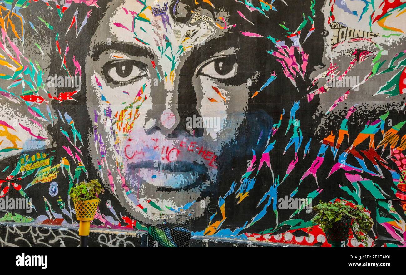 STREET ART MICHAEL JAKSON, MONTMARTRE PARIS Stockfoto