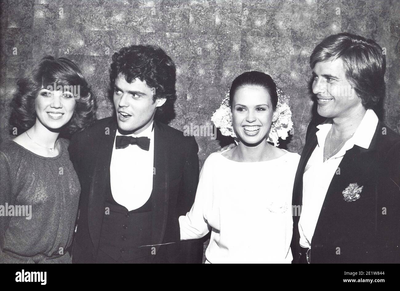MARIE OSMOND mit Dirk Benedict , Donny Osmond und seine Frau Debra Glenn bei Gain Coconuts Preem Foto: Ralph Dominguez/MediaPunch Stockfoto