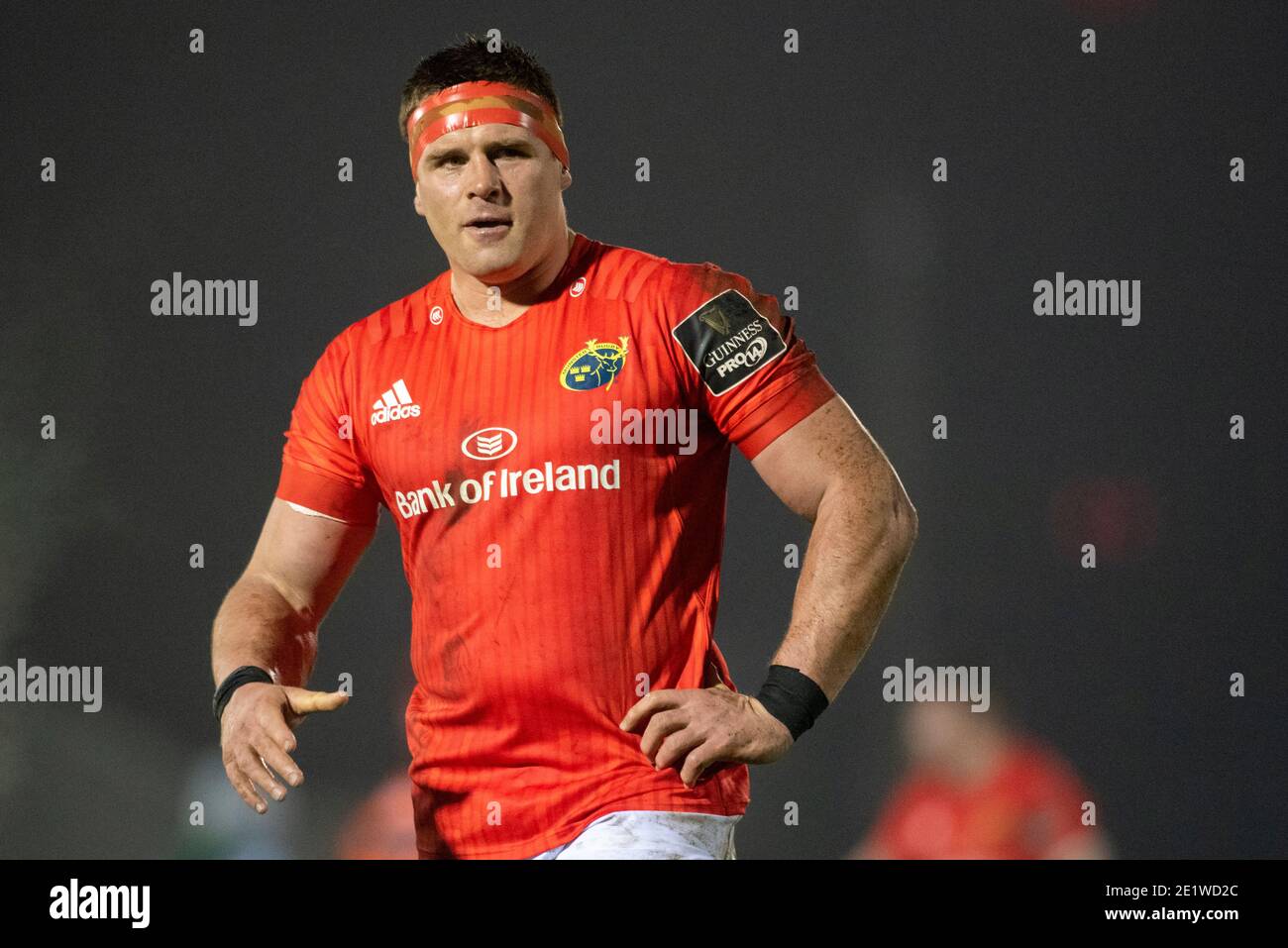 Galway, Irland. Januar 2021. CJ Stander of Munster während des Guinness PRO14 Runde 11 Match zwischen Connacht Rugby und Munster Rugby auf dem Sportplatz in Galway, Irland am 9. Januar 2021 (Foto von Andrew SURMA/SIPA USA) Kredit: SIPA USA/Alamy Live News Stockfoto