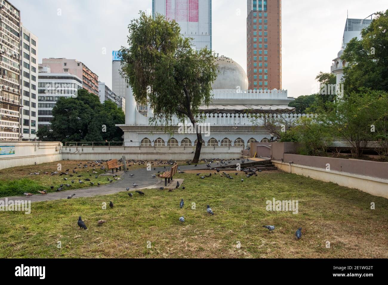 Die Rückseite der Kowloon Moschee an der Nathan Road sieht aus Sehr ruhig und friedlich inmitten der vierten Pandemiewelle In Hongkong Stockfoto