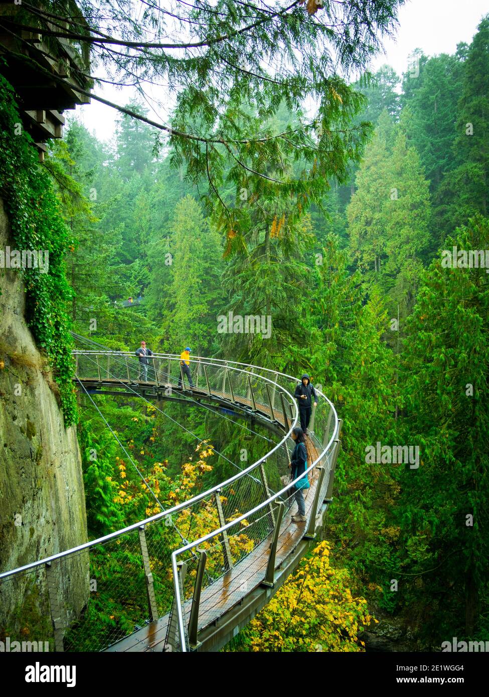 Der Cliffwalk Attraktion am Capilano Suspension Bridge Park in North Vancouver, British Columbia, Kanada Stockfoto