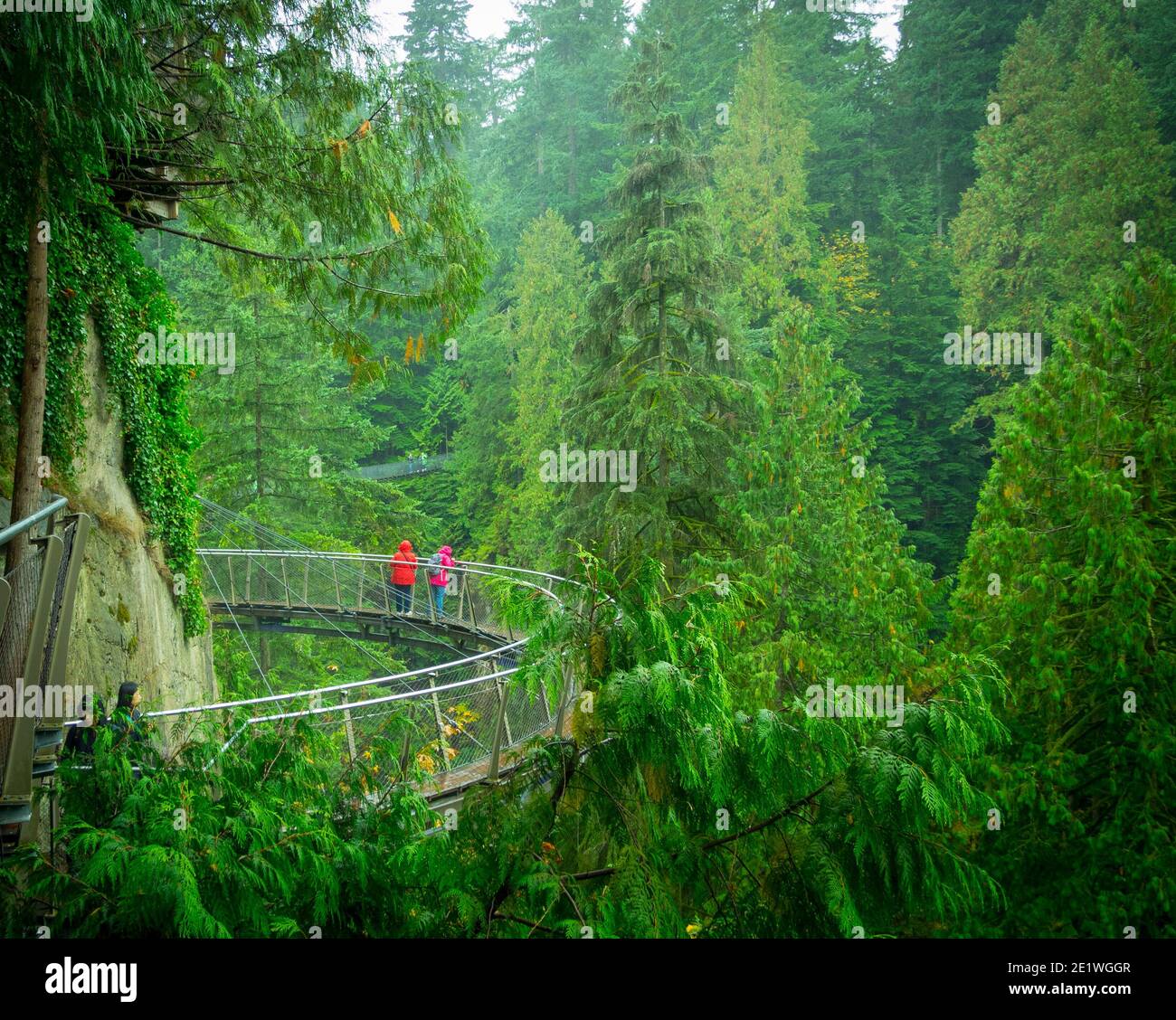 Der Cliffwalk Attraktion am Capilano Suspension Bridge Park in North Vancouver, British Columbia, Kanada Stockfoto