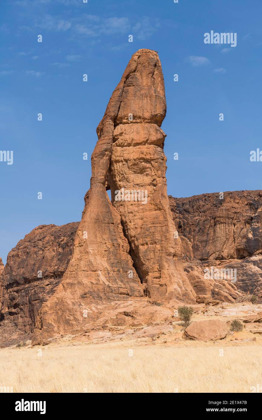 Felsennadel, Ennedi Plateau, Tschad Stockfoto
