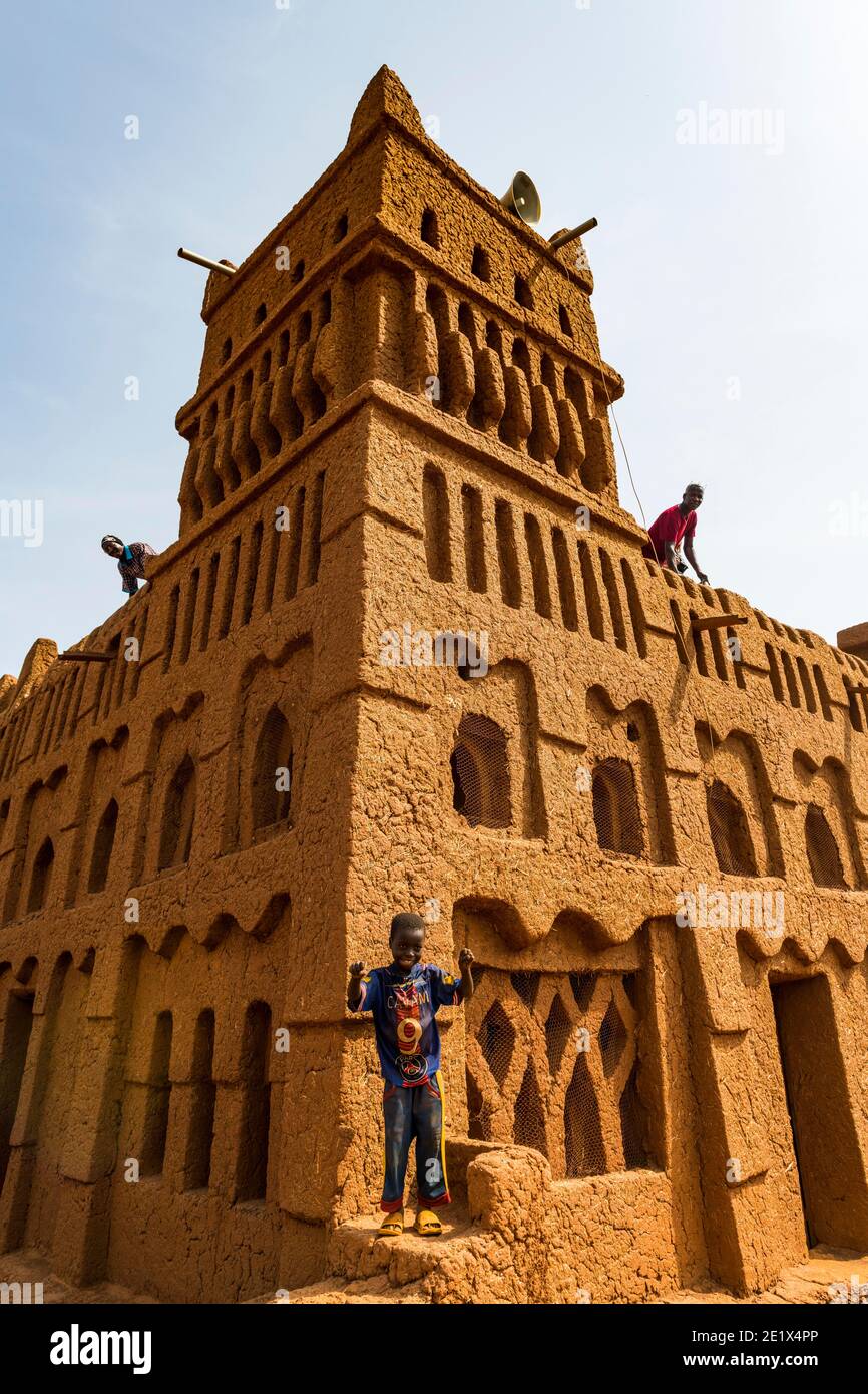 Yama-Moschee, sudano-sahelische Architektur, Yaama, Niger Stockfoto