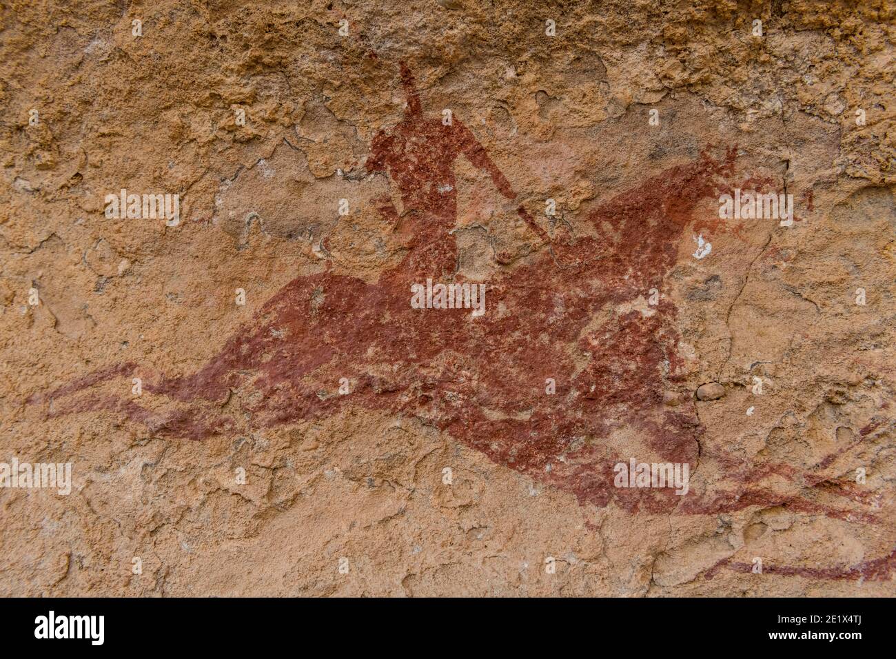 Felsmalerei im UNESCO-Weltkulturerbe, Ennedi Plateau, Tschad Stockfoto