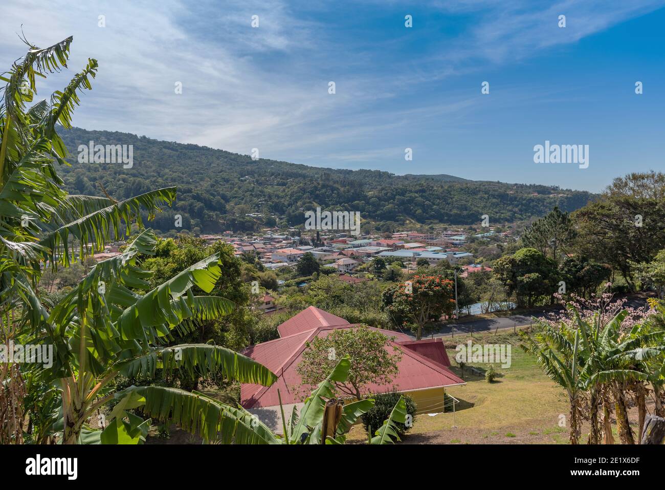 Blick auf das Tal und die Stadt Boquete, Chiriqui, Panama Stockfoto