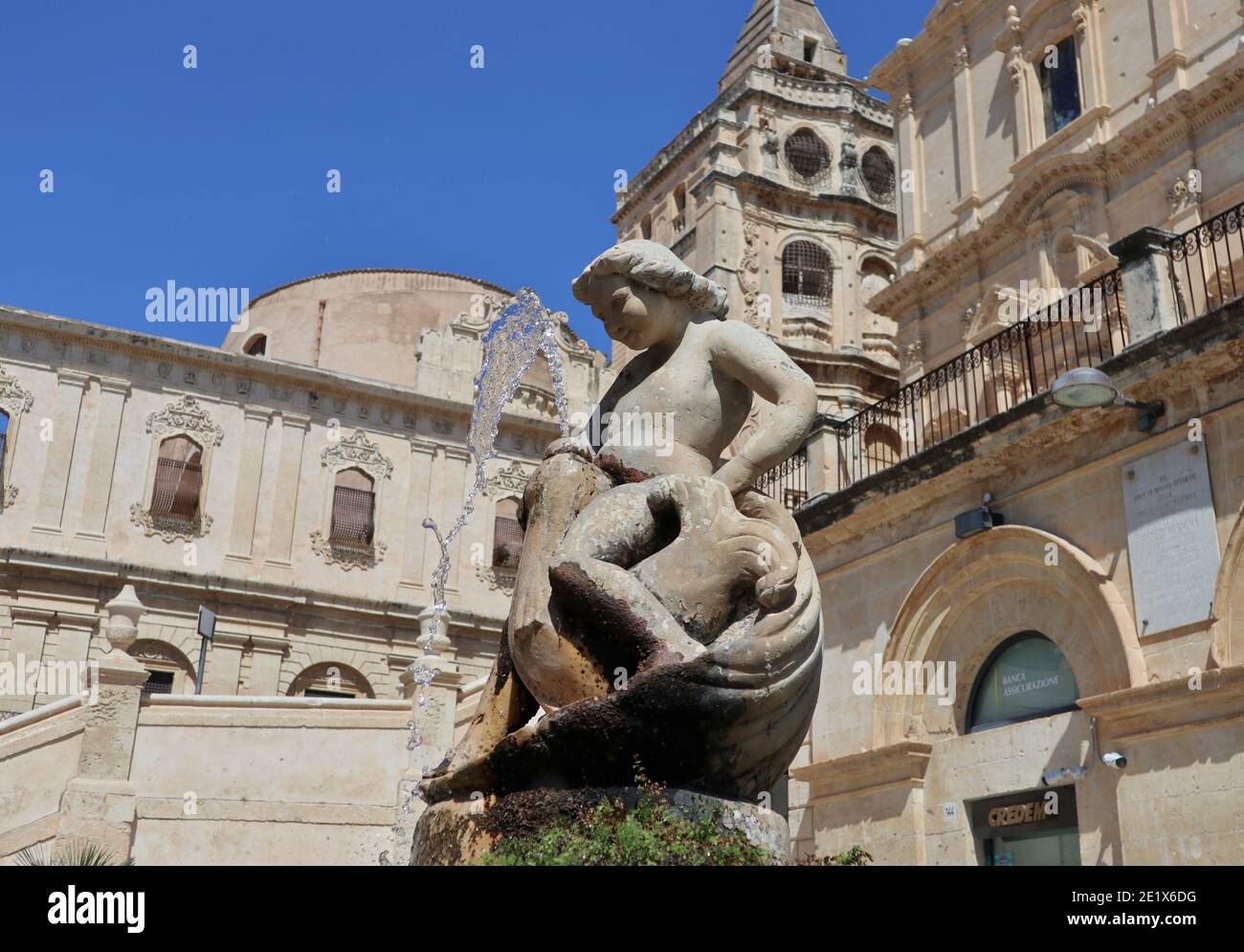 Noto - Fontana dell'Immacolata Stockfoto