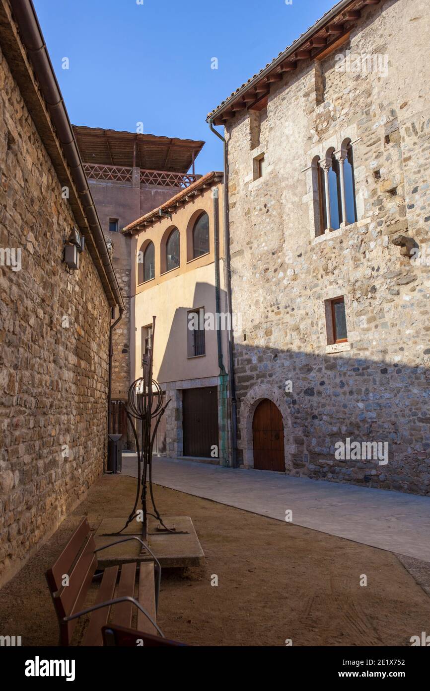 Forat de Mezuza, Besalu. Garrotxa, Girona, Katalonien, Spanien Stockfoto