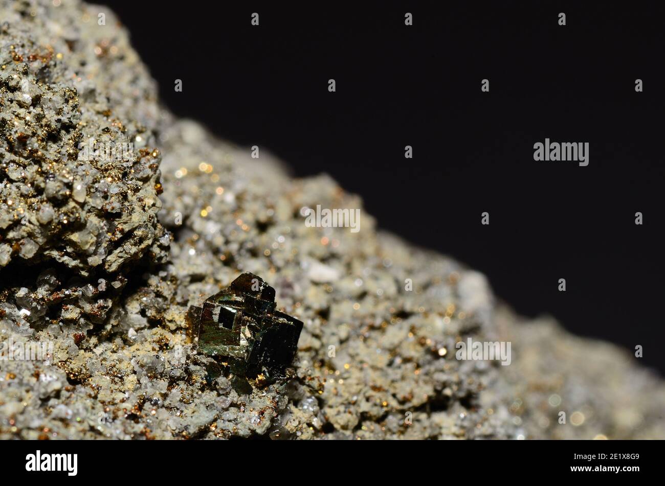 Schöne Pyritwürfel Detailansicht Stockfoto