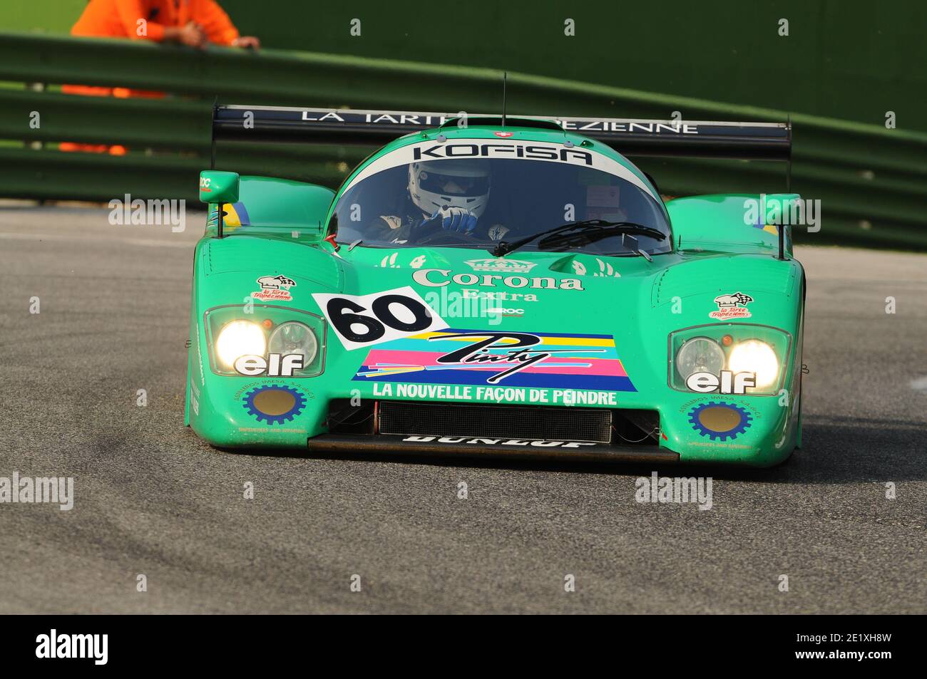 Imola Italien - 20. Oktober 2012: Cheetah G606 gefahren von Rickenbacher Eric während des Trainings auf Imola Circuit bei der Veranstaltung Luigi Musso Historic GP Stockfoto