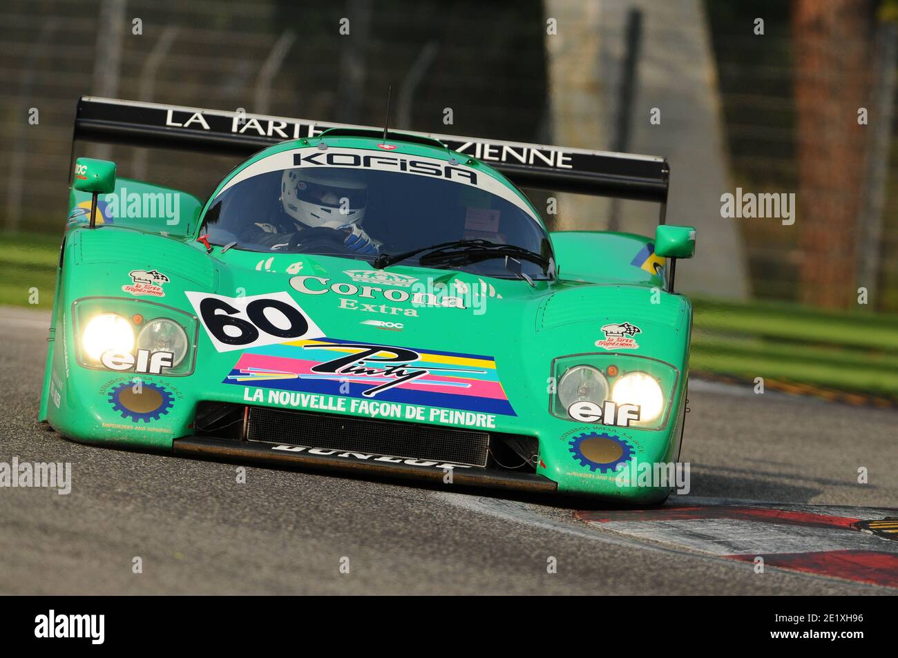 Imola Italien - 20. Oktober 2012: Cheetah G606 gefahren von Rickenbacher Eric während des Trainings auf Imola Circuit bei der Veranstaltung Luigi Musso Historic GP Stockfoto