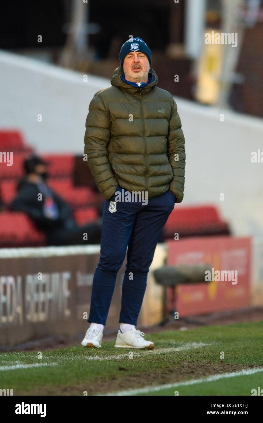 Tranmere Rovers Manager Keith Hill beim FA Cup Spiel in Oakwell, Barnsley Bild von Matt Wilkinson/Focus Images/Sipa, USA. Januar 2021. Quelle: SIPA USA/Alamy Live News Stockfoto