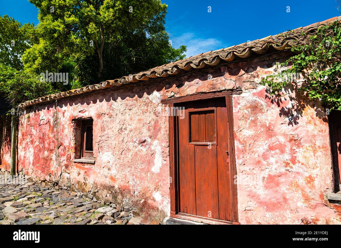 Traditionelle Häuser in Colonia del Sacramento in Uruguay Stockfoto